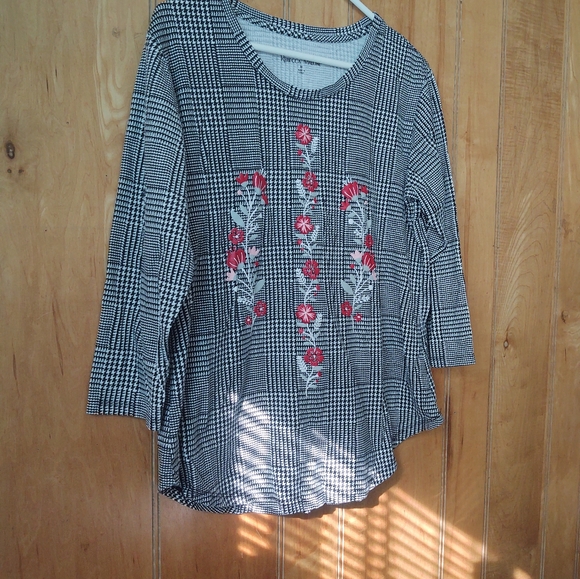 Rebecca Malone women's blouse 3/4 sleeves size M color Gray - Picture 7 of 7